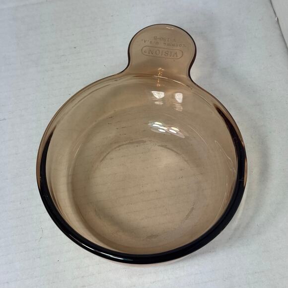 Vintage Corning Visions Amber Glass Heat 'n' Eat Dish w/ Lid V 150 PC - Picture 6 of 8